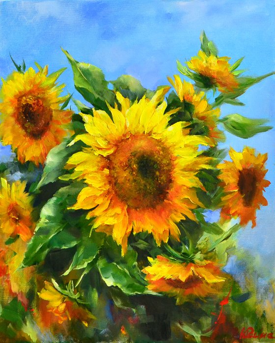 Natalia Yudina (1978) - Still life - Sunflowers