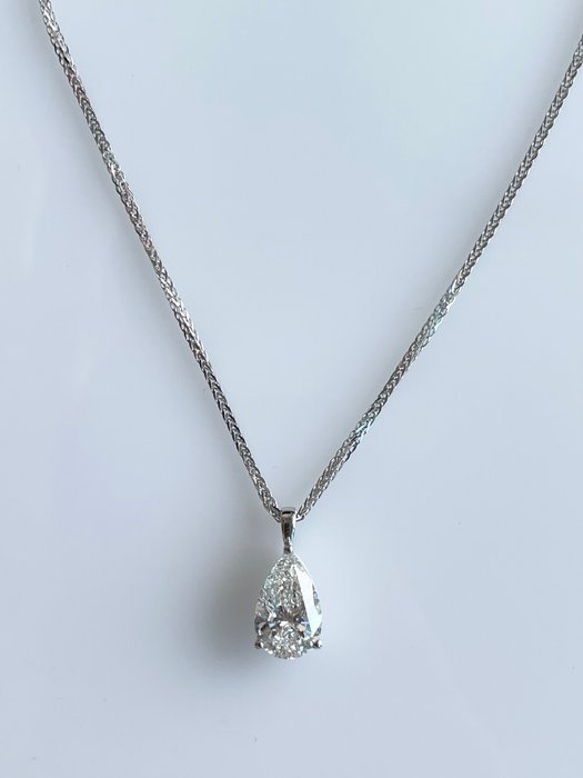 Vedhæng - 18 kraat Hvidguld -  3.02ct. tw. Diamant (Laboratoriedyrket)