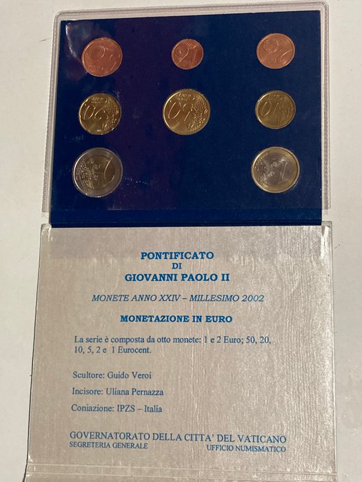 Vatikanstaten. Mint Set 2002 / Juan Pablo II año XXIV  (Ingen mindstepris)