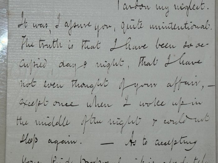 Richard Grant White (1822–1885) literary musical critic, Shakespearean scholar - Autograph signed letter to Louis Borg, the Chancellor of the French Consulate - 1858