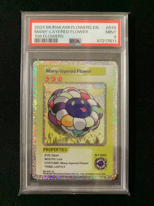 Murakami.Flowers Collectible Trading Card Graded card - 108 Flowers - Many-Iayered Flower - 108 Flowers - PSA 9