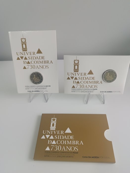 Portugal. 2 Euro 2020 "Universidade de Coimbra" (2 moedas) Proof + BU  (Ingen mindstepris)