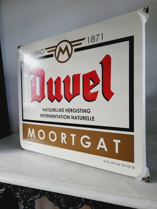 Duvel Bier Reclamebord, Emaillerie Belge - Reklameplakat - Emalje