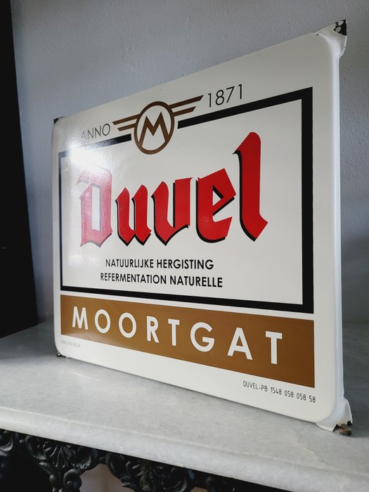 Duvel Bier Reclamebord, Emaillerie Belge - Reklameplakat - Emalje