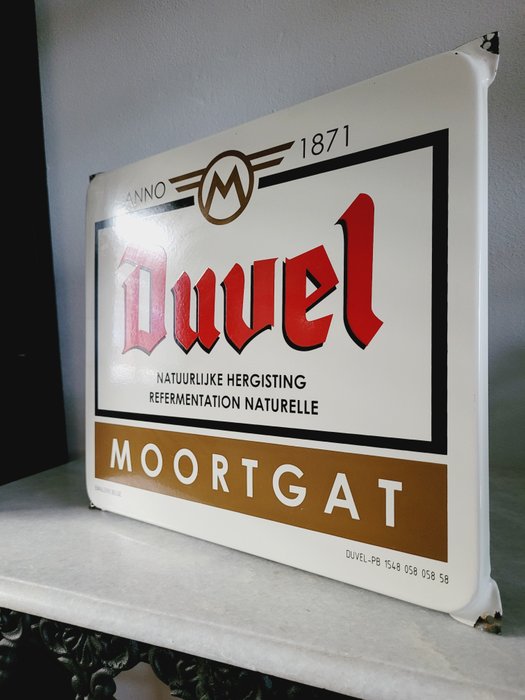 Duvel Bier Reclamebord, Emaillerie Belge - Reklameplakat - Emalje