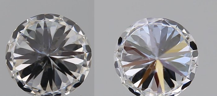 2 pcs Diamant  (Natur)  - 1.00 ct - Rund - D (farveløs) - VVS1 - Gemological Institute of America (GIA) - *Matching Pair* *EX VG*