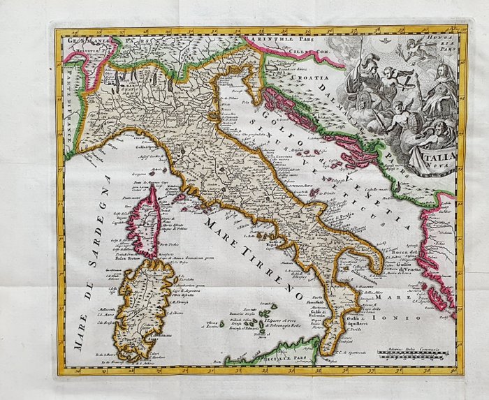 Europa - Italien / Sicilien / Sardinien; Philipp Cluverius / John Senex - Italia Nova Tabula - 1701-1720