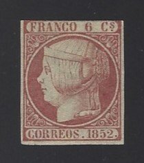 Spanien 1852 - Elizabeth II-6 kvartaler - Edifil nº12