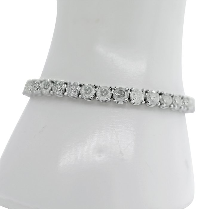 Ingen mindstepris - Tennisarmbånd - 14 karat Hvidguld -  17.24ct. tw. Diamant (Natur) - F-I FARVE