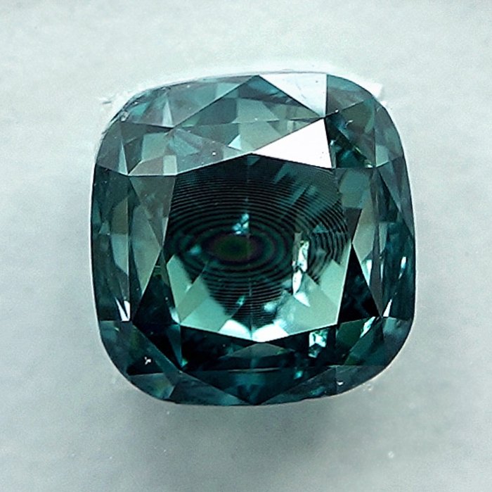 1 pcs Diamant  (Farvebehandlet)  - 1.03 ct - Pude - Fancy Grønlig Blå - SI1 - International Gemological Institute (IGI)