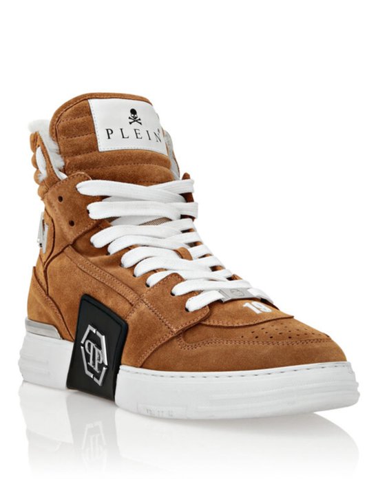 Philipp Plein - Hi-Top Hexagon Collection Suede Shoes Size 39 - Free Shipping - Træningssko med ankelstøtte - Størelse: EU 39 - Nyt med labels