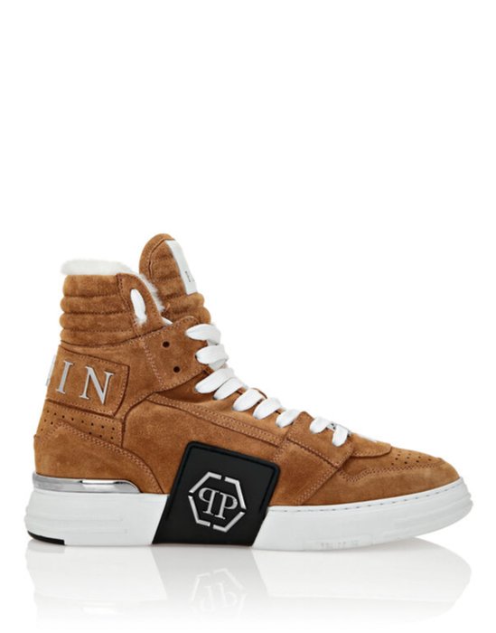 Philipp Plein - Hi-Top Hexagon Collection Suede Shoes Size 39 - Free Shipping - Træningssko med ankelstøtte - Størelse: EU 39 - Nyt med labels