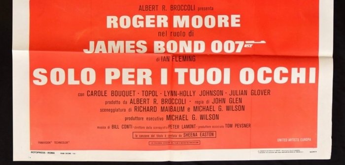 James Bond - SOLO PER I TUOI OCCHI - - Roger Moore