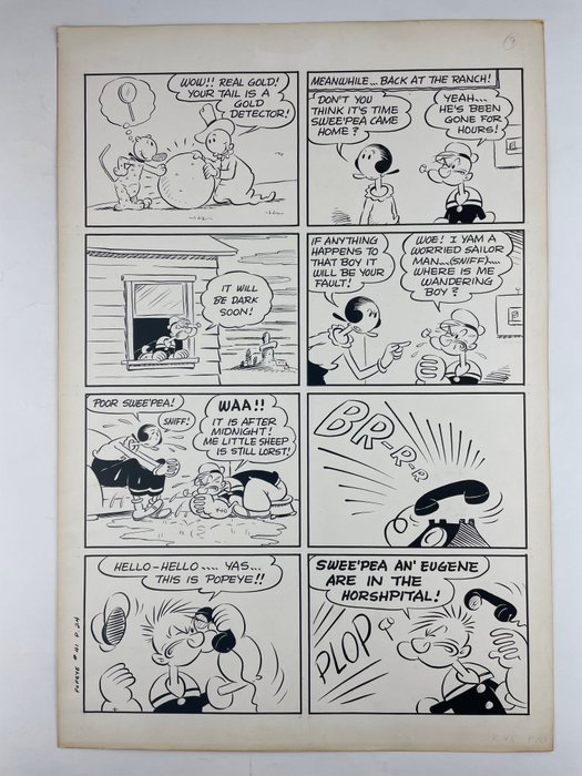 Bud Sagendorf - 1 Original page - Popeye - Sucker Gold!