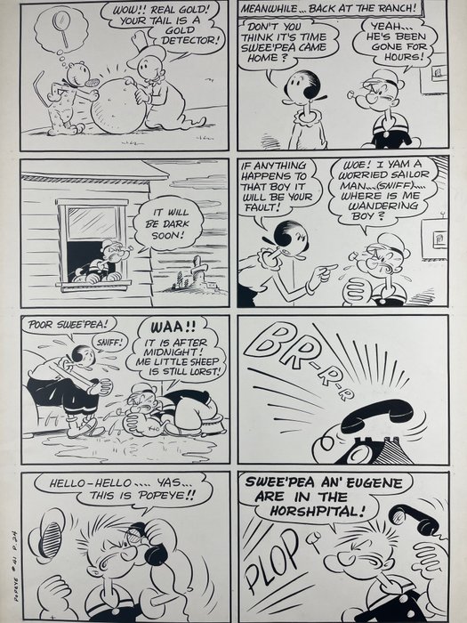 Bud Sagendorf - 1 Original page - Popeye - Sucker Gold!