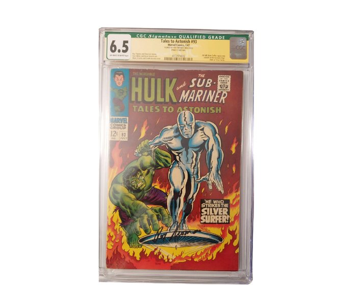 Tales to Astonish #93 - Classic battle of Hulk vs Silver Surfer - Signed by Roy Thomas - 1 Signed graded comic - Første udgave - 1967 - CGC 6.5