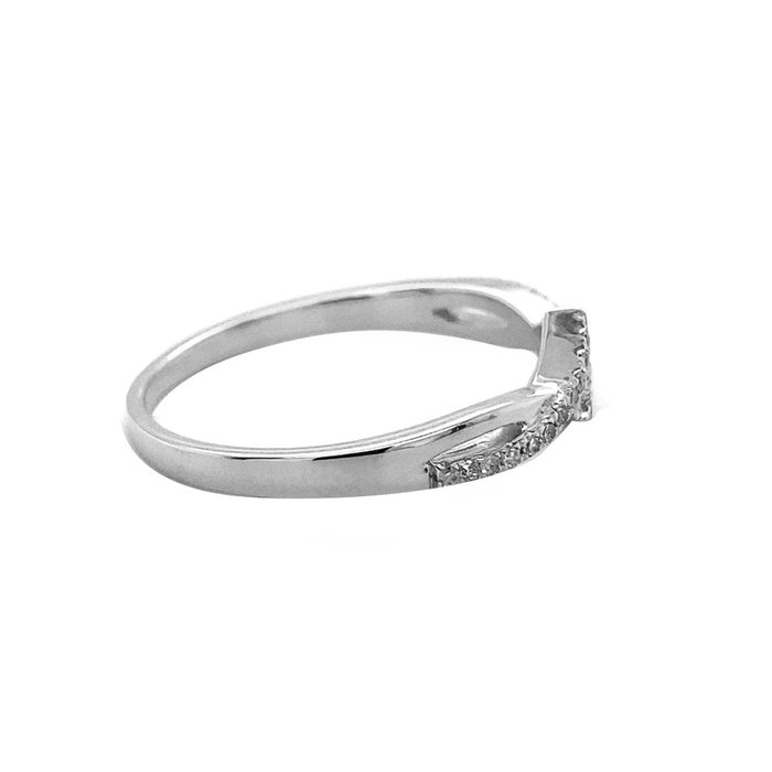 Ingen mindstepris - Ring - 14 karat Hvidguld -  0.14ct. tw. Diamant (Natur)