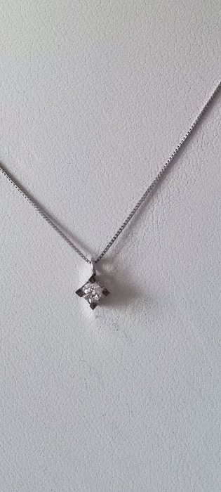 Ingen mindstepris - ART - Collier halskæde - 18 kraat Hvidguld Diamant