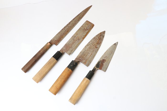 "刀 KATANA"  柳刃 Yanagiba , 薄刃 Usuba , 出刃 Deba , - Køkkenkniv - Kitchen knife set - Stål - Japan