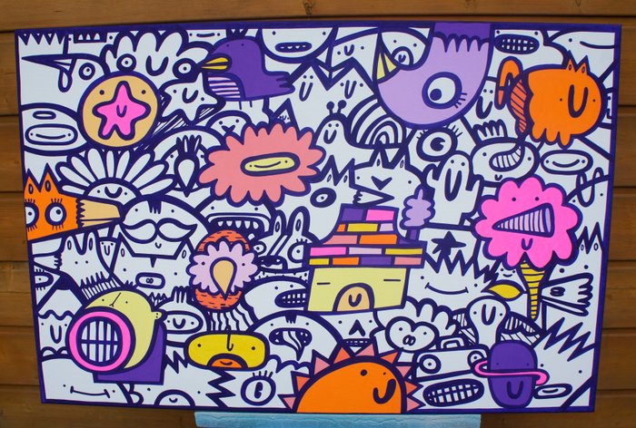 Kev Munday (1986) - Purple Doodles - No Reserve