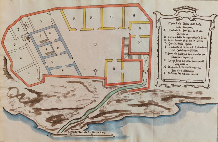 Italien - Toscana; Anonimo - Pianta della Rocca dell'Isola della Gorgona [manuscript map] - 1781-1800