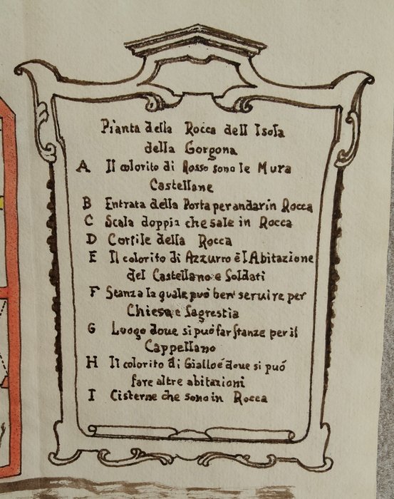 Italien - Toscana; Anonimo - Pianta della Rocca dell'Isola della Gorgona [manuscript map] - 1781-1800