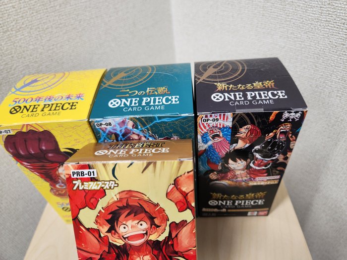 Bandai - 4 Booster box - One Piece - One Piece Card Game Various Booster Boxes PRB-01 OP-07 OP-08 OP-09 Japanese Sealed - ONE PIECE Card Game