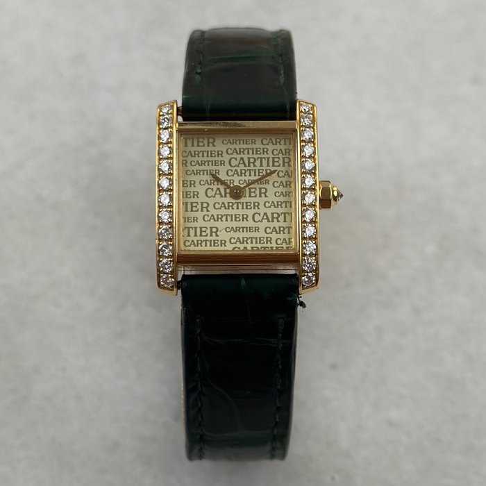 Cartier - Tank Française Original Factory Diamonds - 2385 - Kvinder - 2000-2010