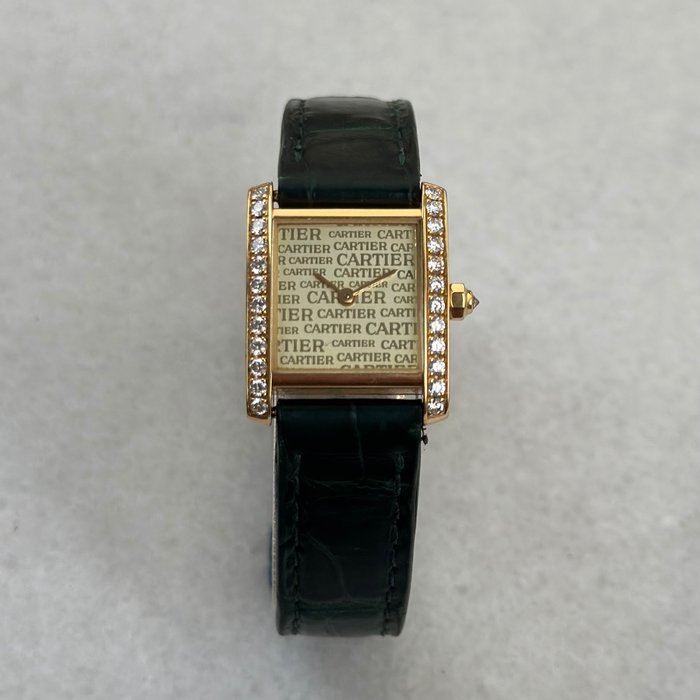 Cartier - Tank Française Original Factory Diamonds - 2385 - Kvinder - 2000-2010