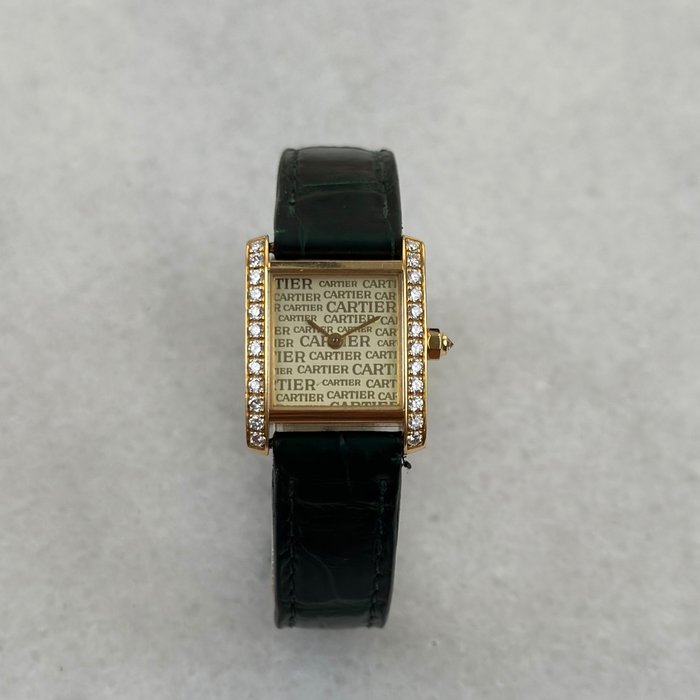 Cartier - Tank Française Original Factory Diamonds - 2385 - Kvinder - 2000-2010