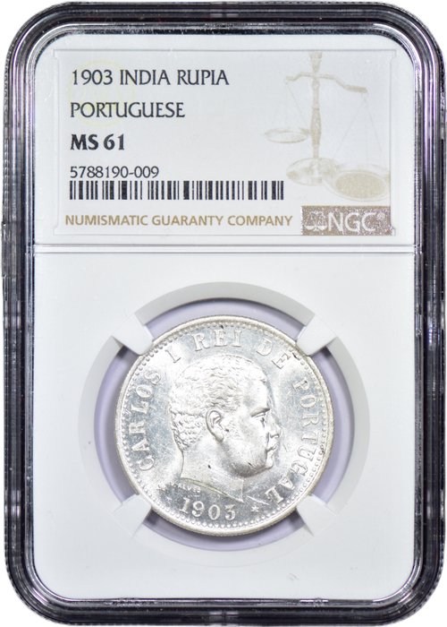 Portugisisk Indien. D. Carlos I (1889-1908). 1 Rupia 1903 - NGC - MS 61