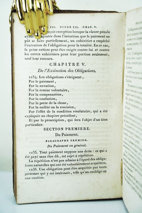 Napoléon - Code Civil des français - 1804