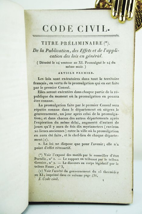 Napoléon - Code Civil des français - 1804