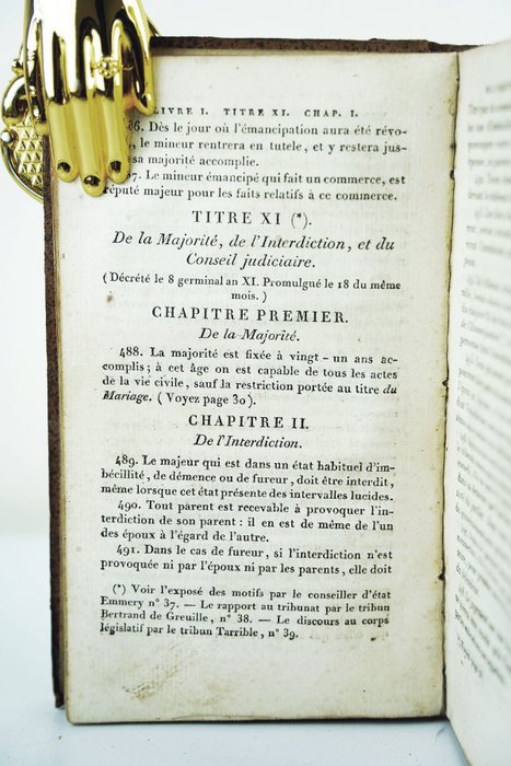 Napoléon - Code Civil des français - 1804