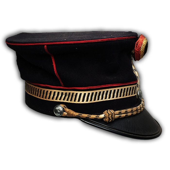 Belgien - Gendarmeri / Seymour Caps Kortrijk - Militær hjelm - Meget smuk Kepi / Shako af Belgisk Gendarmerie 1957 XX God stand Kong Baudouin