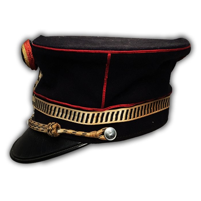 Belgien - Gendarmeri / Seymour Caps Kortrijk - Militær hjelm - Meget smuk Kepi / Shako af Belgisk Gendarmerie 1957 XX God stand Kong Baudouin