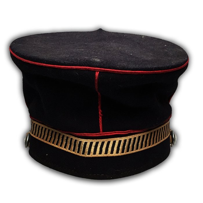 Belgien - Gendarmeri / Seymour Caps Kortrijk - Militær hjelm - Meget smuk Kepi / Shako af Belgisk Gendarmerie 1957 XX God stand Kong Baudouin