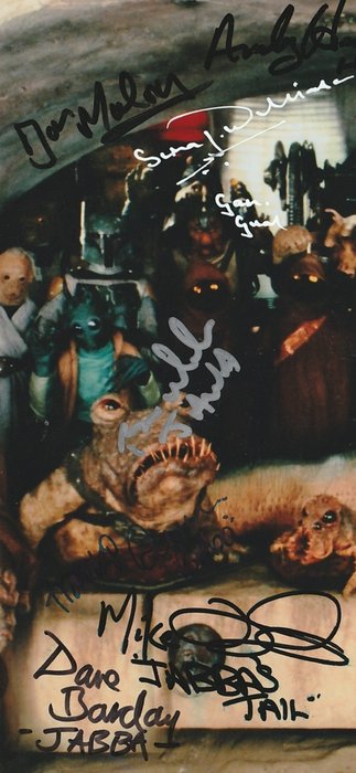 Star Wars - Signed by 15 of Jabba’s Palace Cast - INC STUART FREEBORN (+)