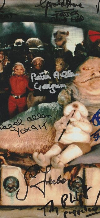 Star Wars - Signed by 15 of Jabba’s Palace Cast - INC STUART FREEBORN (+)