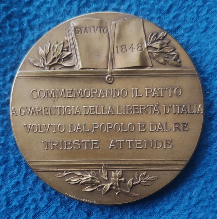 Italien. Bronze medal 1898/ 50° Anniversario dello Statuto Albertino  (Ingen mindstepris)