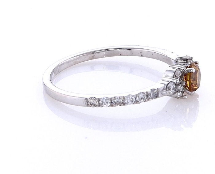 Ring - 14 karat Hvidguld -  086ct tw Diamant (Naturfarvet) - Diamant