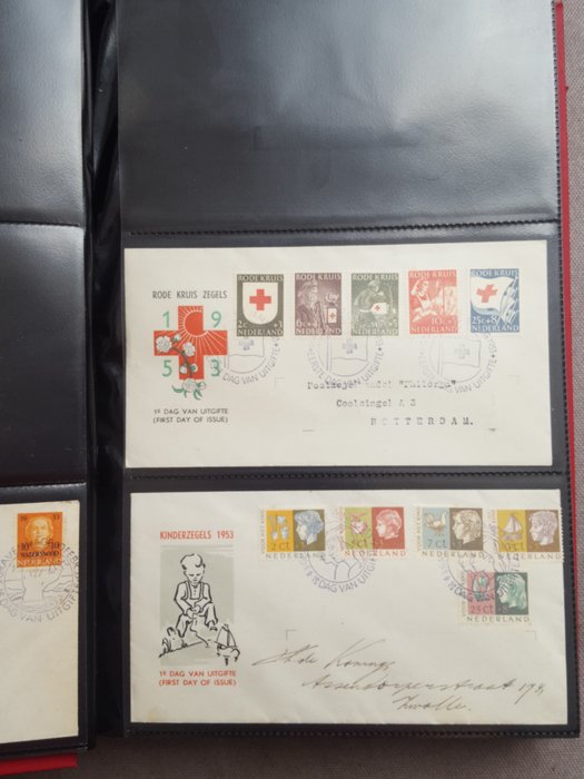 Holland 1953/1993 - Samling af FDC'er i 3 albums - tussen NVPH E12 - E316