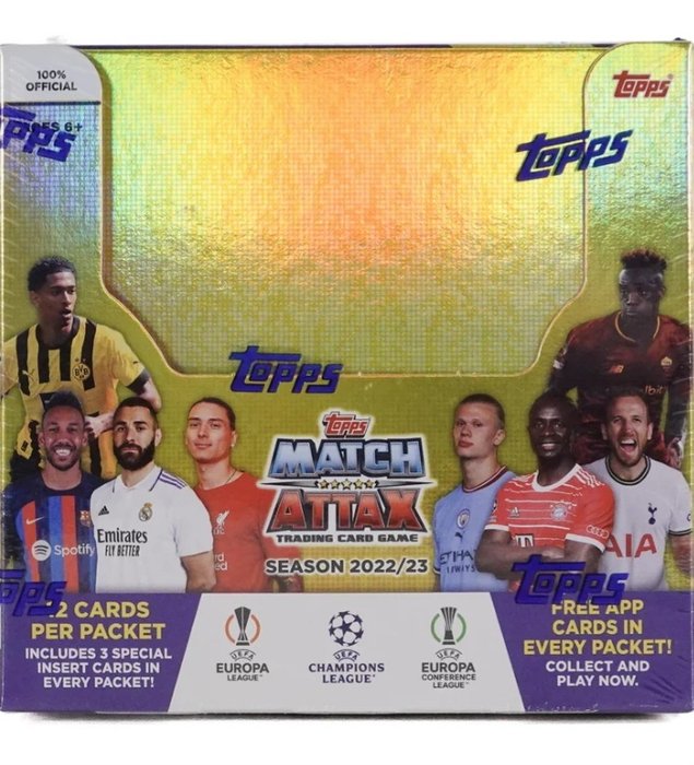 2022/23 Topps Match Attax UEFA DID YOU KNOW? Match Attax guarantees at least three special insert cards in EVERY packet! - 1 Sealed box - Glimrende (EX)