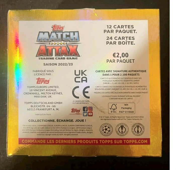 2022/23 Topps Match Attax UEFA DID YOU KNOW? Match Attax guarantees at least three special insert cards in EVERY packet! - 1 Sealed box - Glimrende (EX)