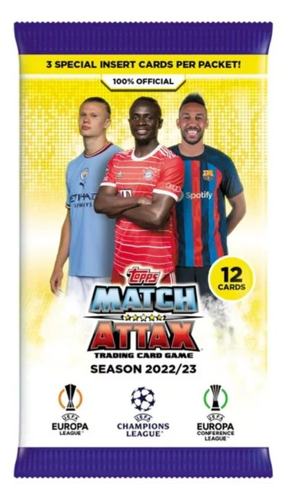 2022/23 Topps Match Attax UEFA DID YOU KNOW? Match Attax guarantees at least three special insert cards in EVERY packet! - 1 Sealed box - Glimrende (EX)