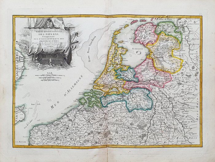 Holland - Holland, Belgien; G. Rizzi Zannoni / Janvier / Lattre - Partie Septentrionale des Pays Bas, comprenant les Etats Generaux des Provinces Unies - 1761-1780