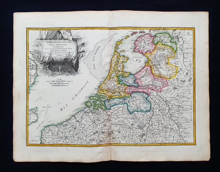 Holland - Holland, Belgien; G. Rizzi Zannoni / Janvier / Lattre - Partie Septentrionale des Pays Bas, comprenant les Etats Generaux des Provinces Unies - 1761-1780