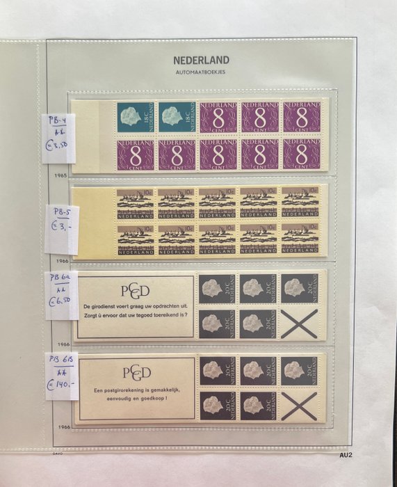 Holland 1964/2000 - Samling af MNH-frimærkehæfter nr. 1-64 i DAVO-album og stambog - NVPH nr PB-1 T/M PB -64