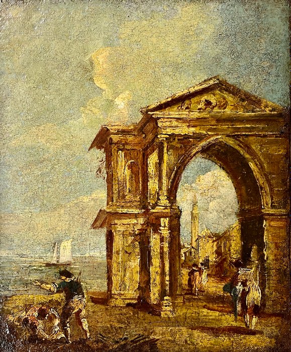 Francesco Guardi (1712-1793) After - Arco fantastico con figure