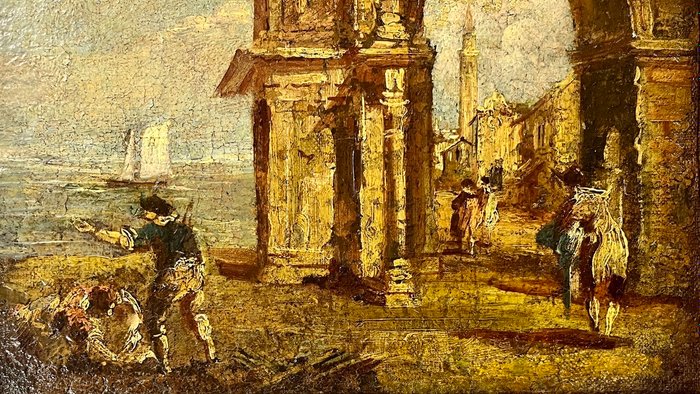 Francesco Guardi (1712-1793) After - Arco fantastico con figure